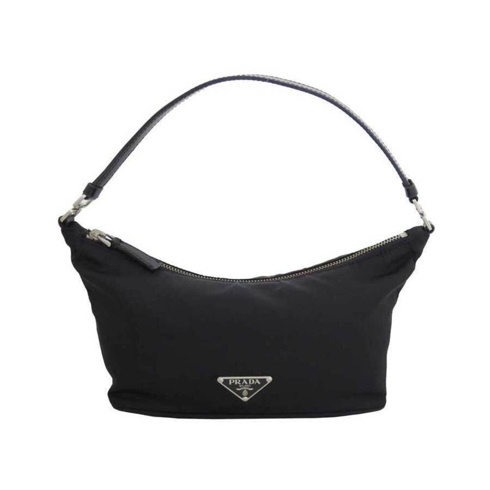 Prada Logo Black Leather Accessory Bag Pouch Shoulder - Picture 2 of 3